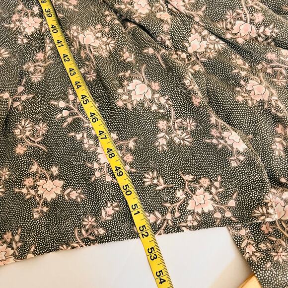 Caslon Floral Print Button Up Smacked Waist Maxi Dress Size XS Gray Cream - Picture 7 of 8